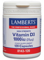 Vitamina D3 1000 UI (25 mcg)  120 cápsulas